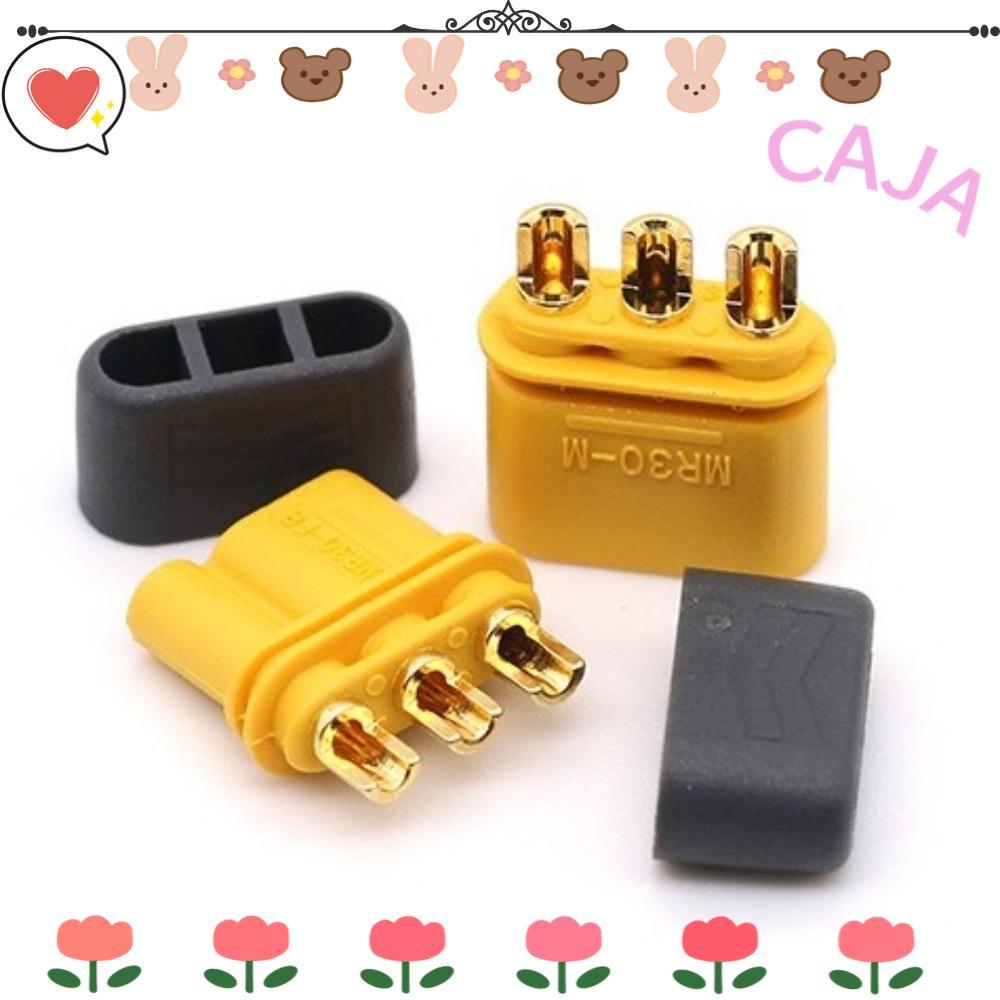 Ổ cắm pin LiPo CAJA1, Đầu nối MR30 có thể gắn AMAS, Nhựa có vỏ bọc màu vàng đen MR30 cho máy bay RC