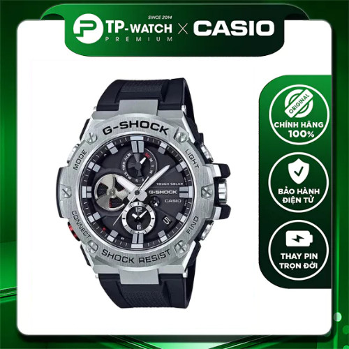 Đồng Hồ Nam Dây Nhựa Casio G-Shock GST-B100-1A Bluetooth Chính Hãng - GST-B100-1ADR Pin Năng Lượng M