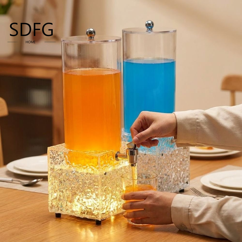 SDFG Máy phân phối tháp bia SDFG, Tháp bia phát sáng LED chống rò rỉ Acrylic, Keg di động 2L Dung tí
