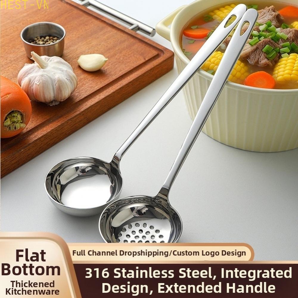316 Stainless Steel Kitchen Soup Spoon with Slotted Function and Polished Finish