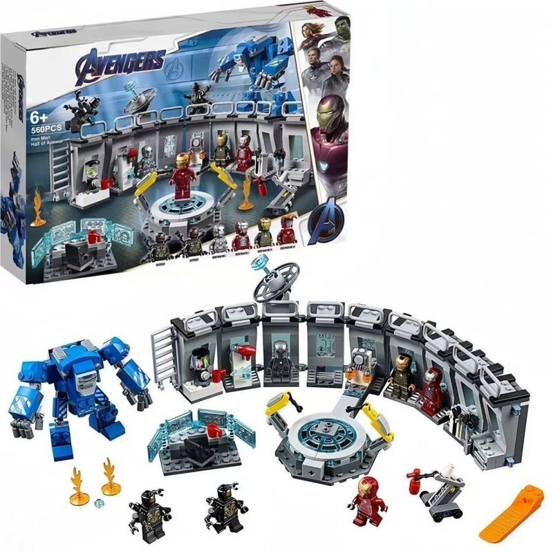 Tương thích với các khối xây dựng Lego Lắp ráp phòng trưng bày Avengers Thép Mecha Alliance 76125
