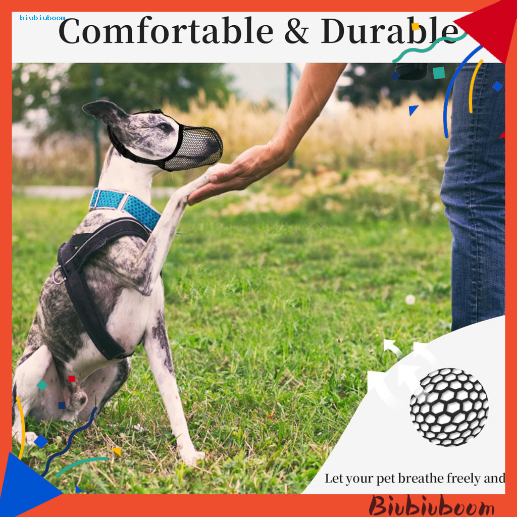 BIU _ Extra Dog muzzle Mesh Dog muzzle Soft Mesh Dog muzzle cho chó nhỏ vừa – Giỏ thoáng khí Chống s