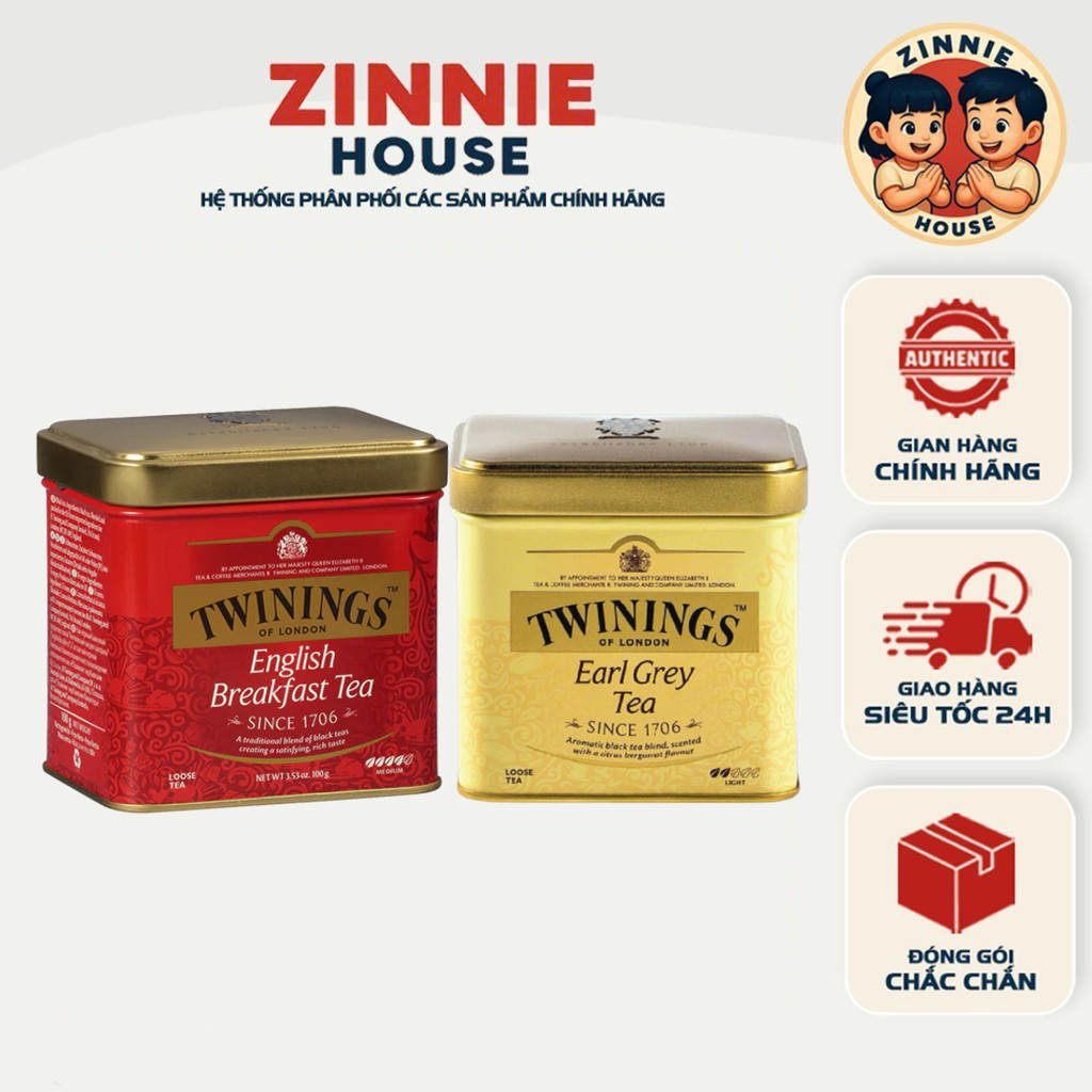 [HỘP 100gr] Trà Lá Lớn Twinings English Breakfast, Trà Lá Twinings London Strand Earl Grey