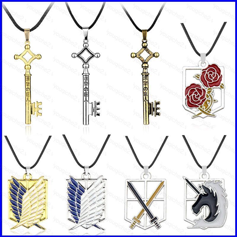 Sản Phẩm Cosplay: Vòng Cổ Pendent Hợp Kim Hình Nhân vật Titan (Eren, Mikasa, Levi), Quà Tặng Thời Tr