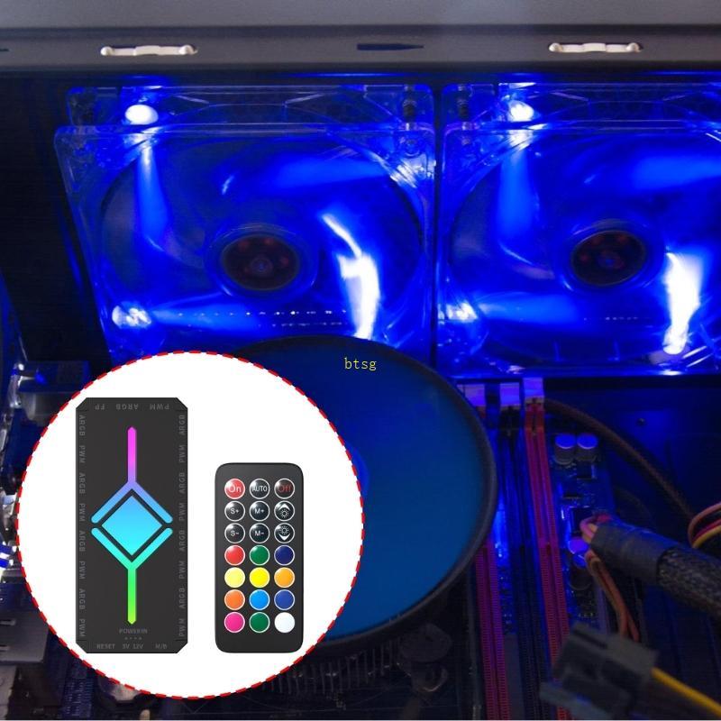 Btsg ARGB và PWM HUB Bộ chia trung tâm quạt PWM có cáp cấp nguồn Bộ điều khiển ARGB Bộ chia ARGB cho