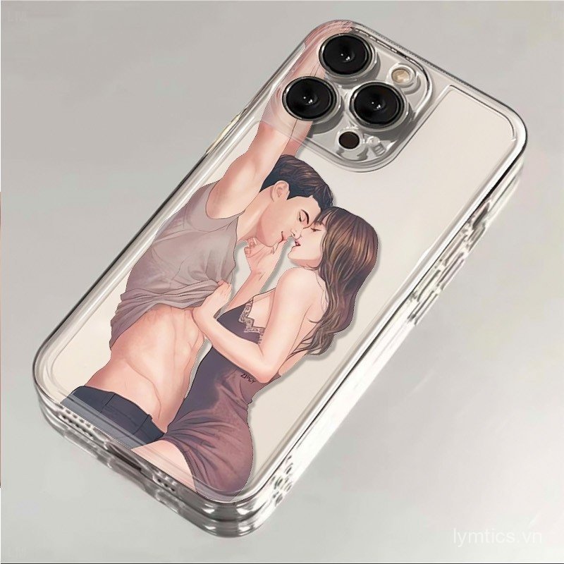 Comic Happy Couple Vỏ Điện Thoại Trong Suốt Đơn Giản Độc Đáo Thích Hợp Cho iPhone 17promax 11promax 
