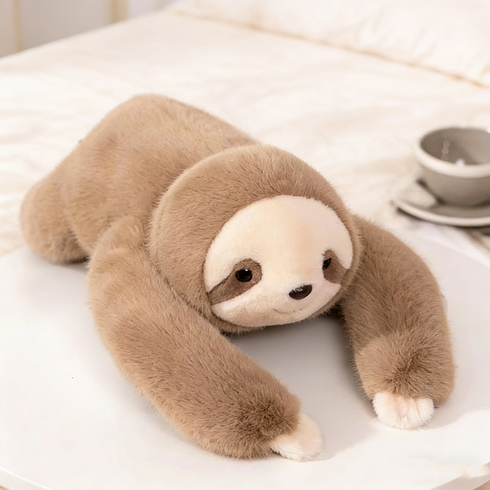 Plushie Stuffed Animals, Raccoon Sloth Big Sloth Plush, Super Soft 45cm Fluffy Hair Plush Doll Kids