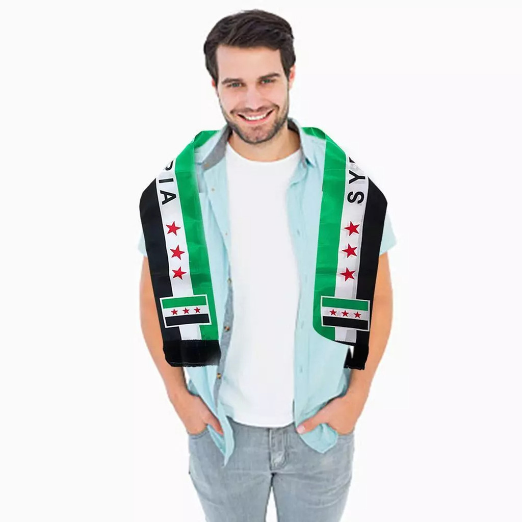 Khăn choàng lớn in hình cờ Syria, phù hợp đi biển và tiệc cưới