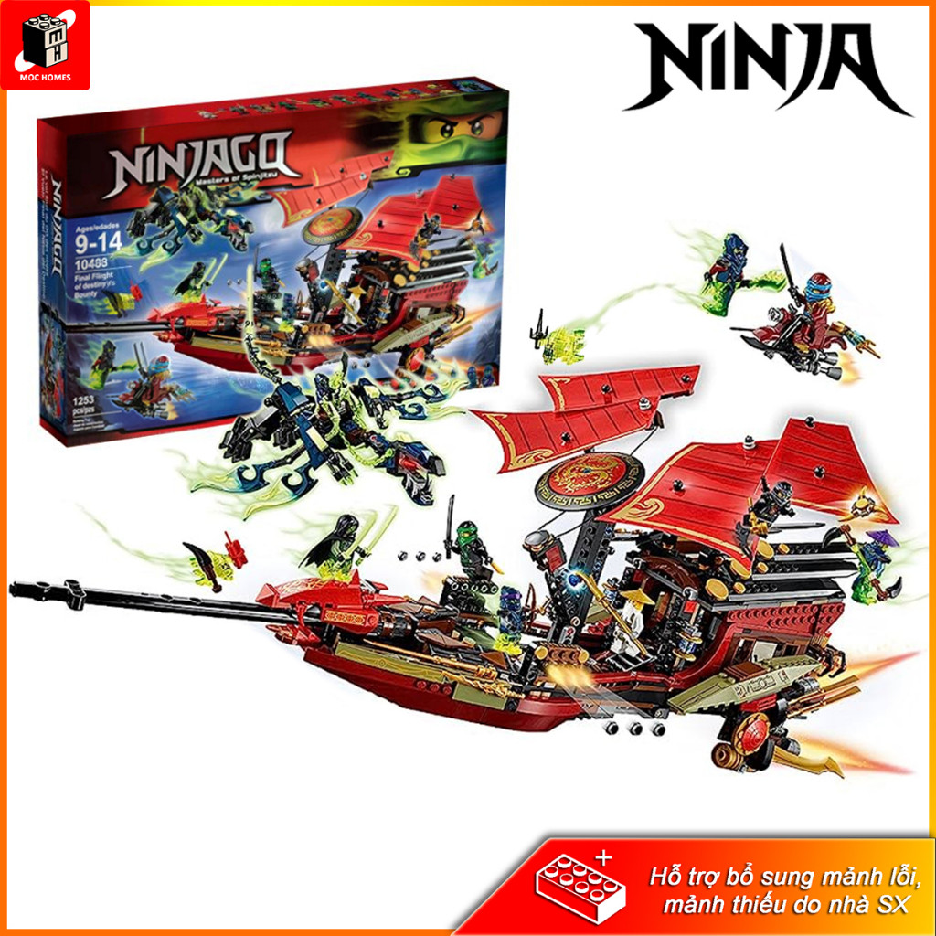 ( Giao nhẫu nhiên ) Đồ chơi mô hình Ninjago cuộc chiến cuối cùng với Morro trên thuyền Destiny Bount