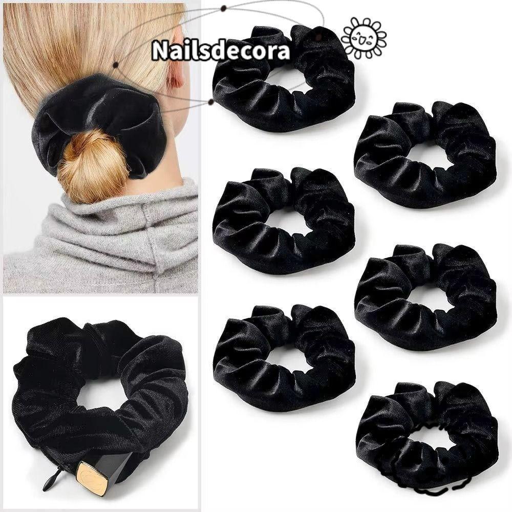 Dây buộc tóc NAILS có dây kéo, thiết kế ẩn, chất liệu nhung sang trọng