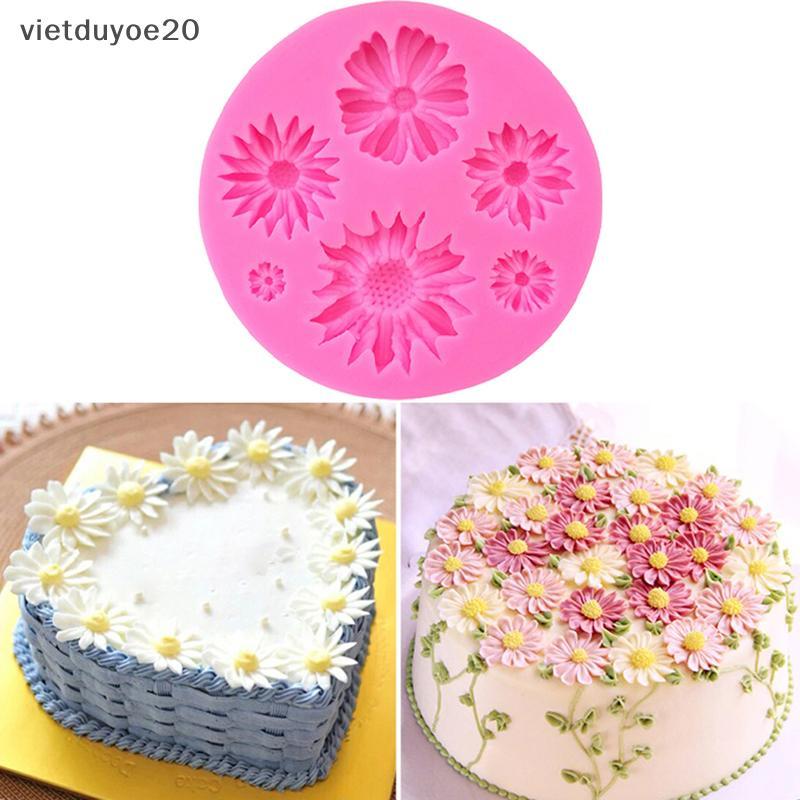 Vie Daisy Rose Flower Silicone khuôn cho cupcake fondant sô cô la nướng VN