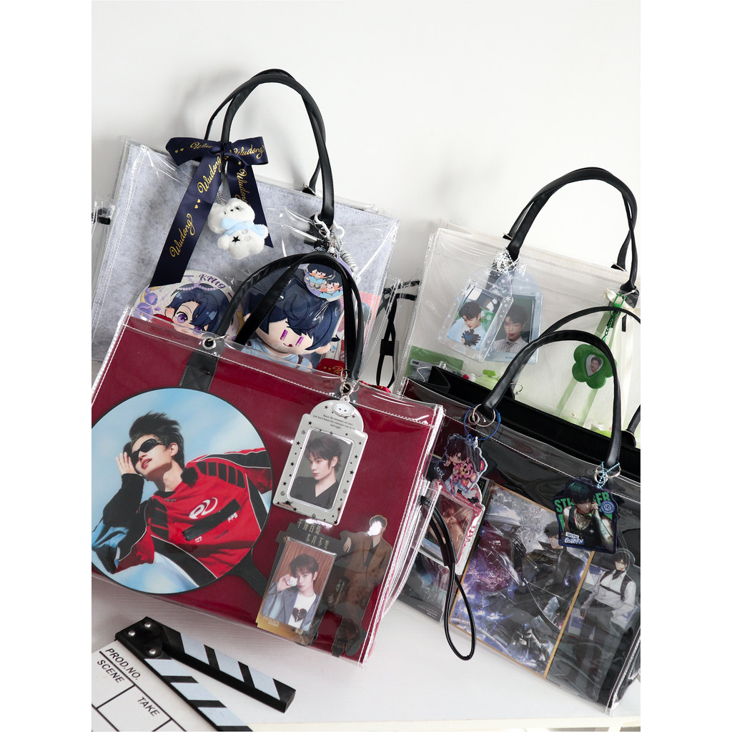 Woodong Shop Original Concert Hide Bracket Light Card Tote Bag Dark Ngăn Túi Cổ Vũ Nữ [Thạch Cube]