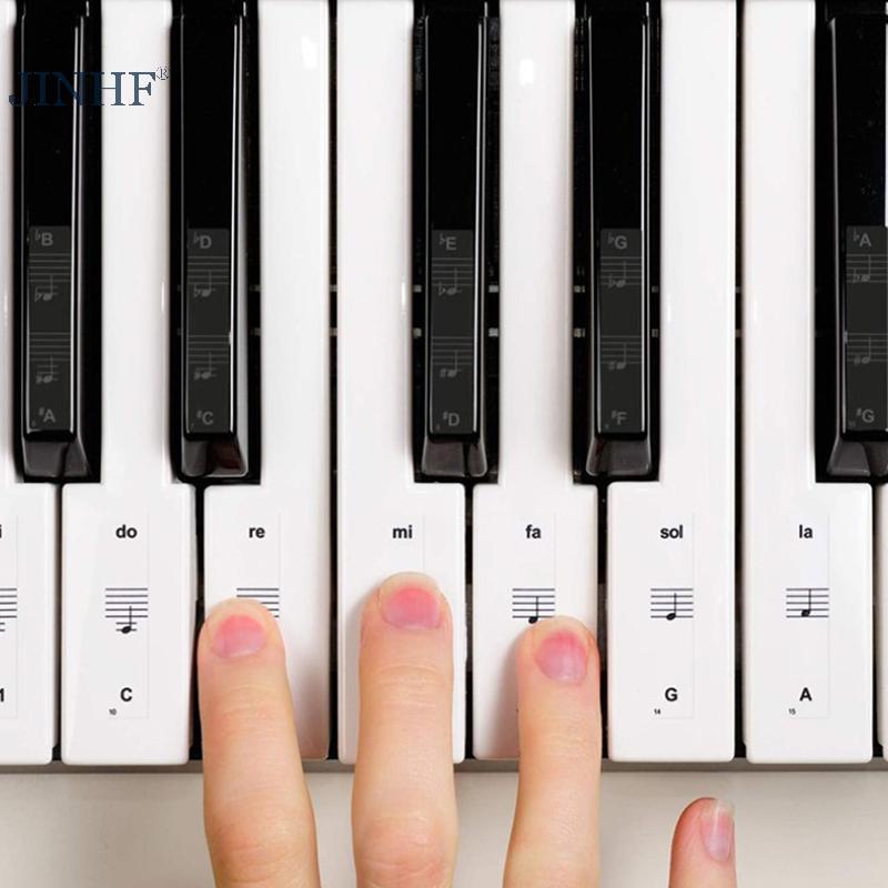 JINHF 54 / 61 / 88 Phím Đàn Piano Dán Trong Suốt Bàn Phím Đàn Piano PVC Miếng Dán Đàn Piano Stave HO