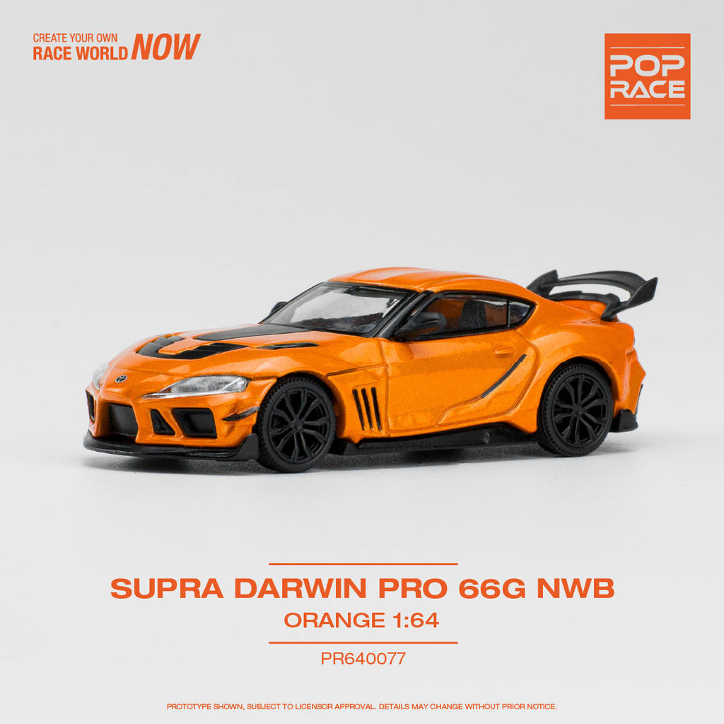 [HÀNG CÓ SẴN] Mô hình xe POPRACE 1:64 DARWIN PRO 66G NWB SUPRA ORANGE PR640077
