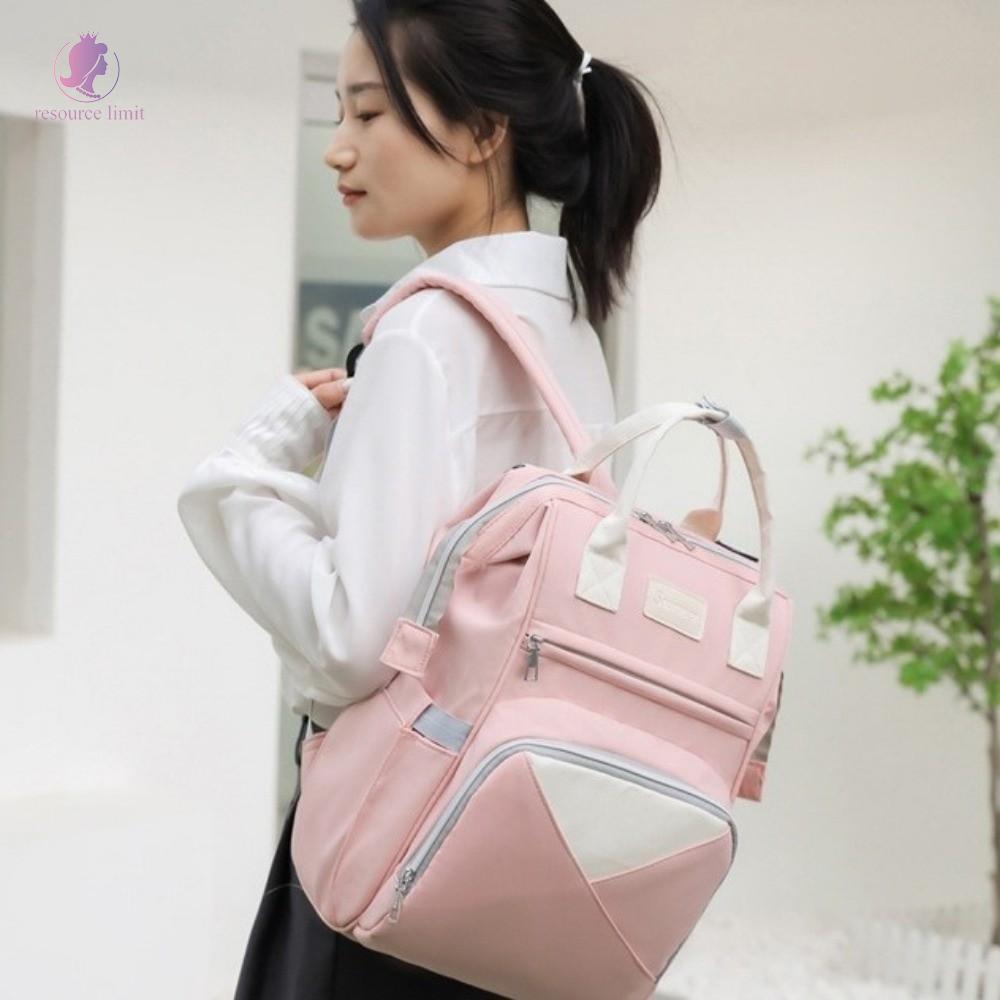 RESOURCE LIMIT Túi Tã Ba Lô, Túi Mẹ Đa Năng Dung Tích Lớn, Túi Cách Nhiệt Thời Trang Nylon Chống Thấ