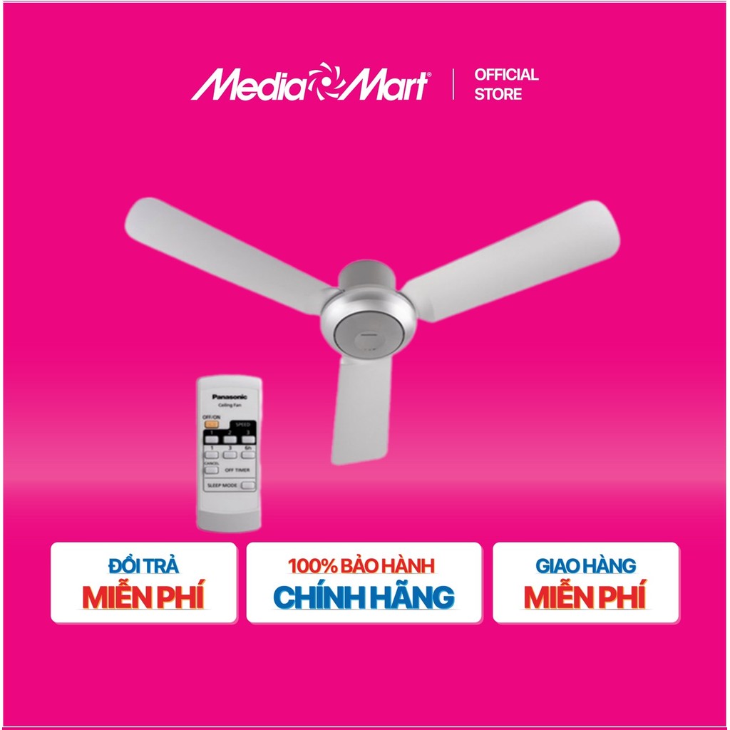 [MEDIAMART] - Quạt trần 3 cánh Panasonic F-48CZL-có điều khiển-ti14-Malaysia - FREESHIP,Bảohànhchính