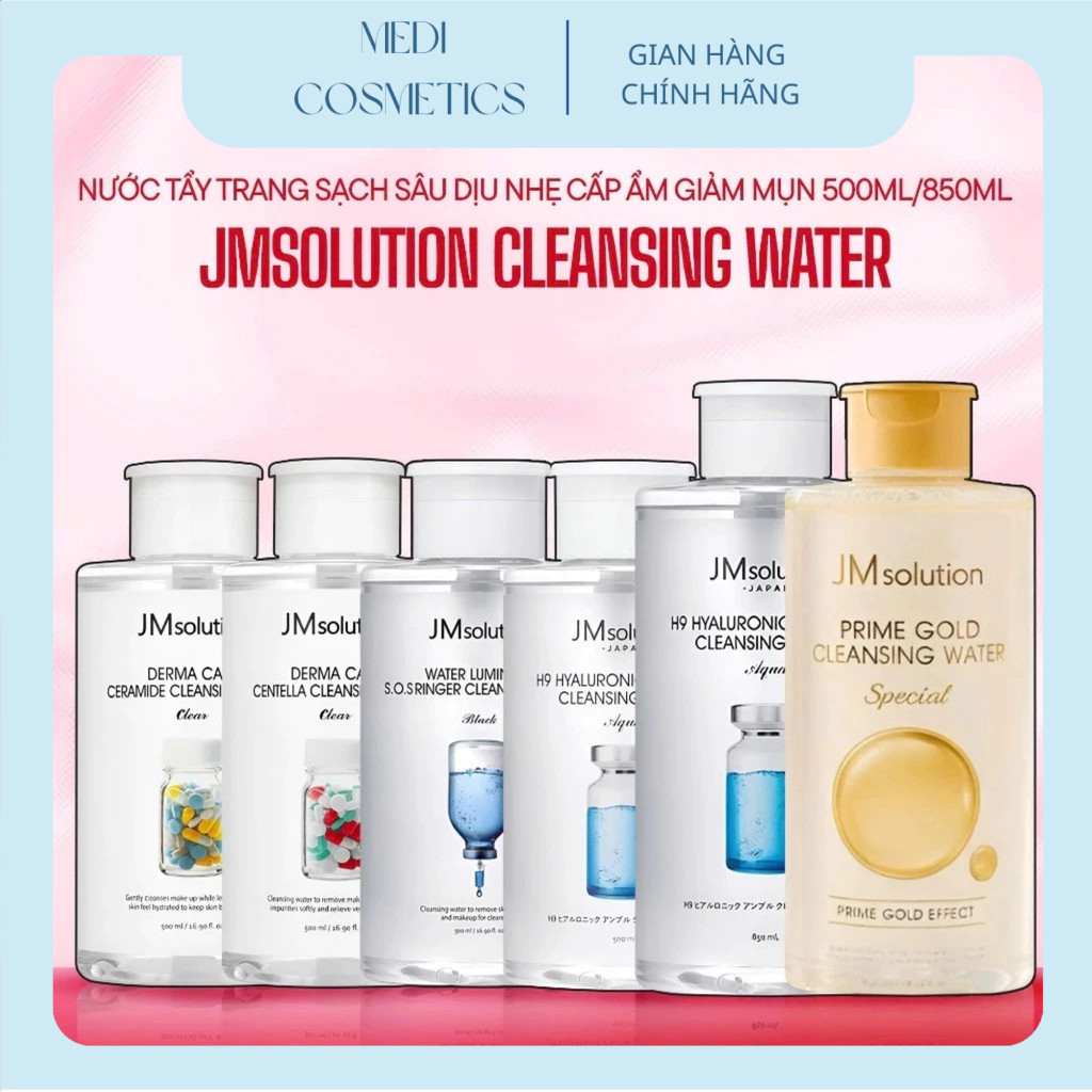 Nước Tẩy Trang JMsolution, Nước Tẩy Trang Sạch Sâu Dịu Nhẹ Cấp Ẩm JMsolution 500ml / 850ml