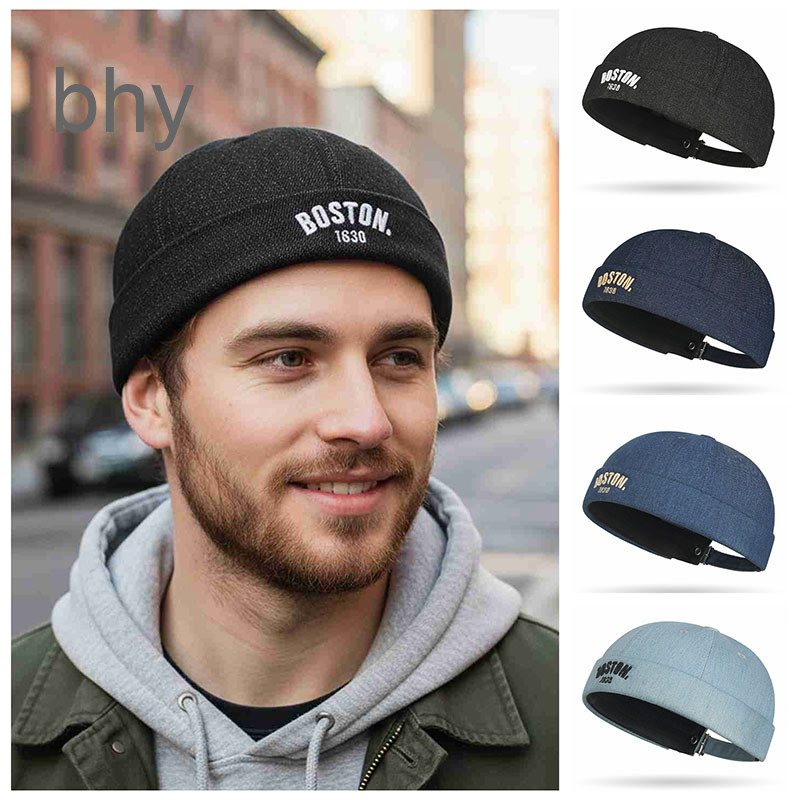Bhy Unisex Bò Bò Mũ Chữ Docker Mũ Không Vành Mũ Thủy Thủ Docker Đầu Lâu Mũ Dạo Phố Docker Cap Skullc