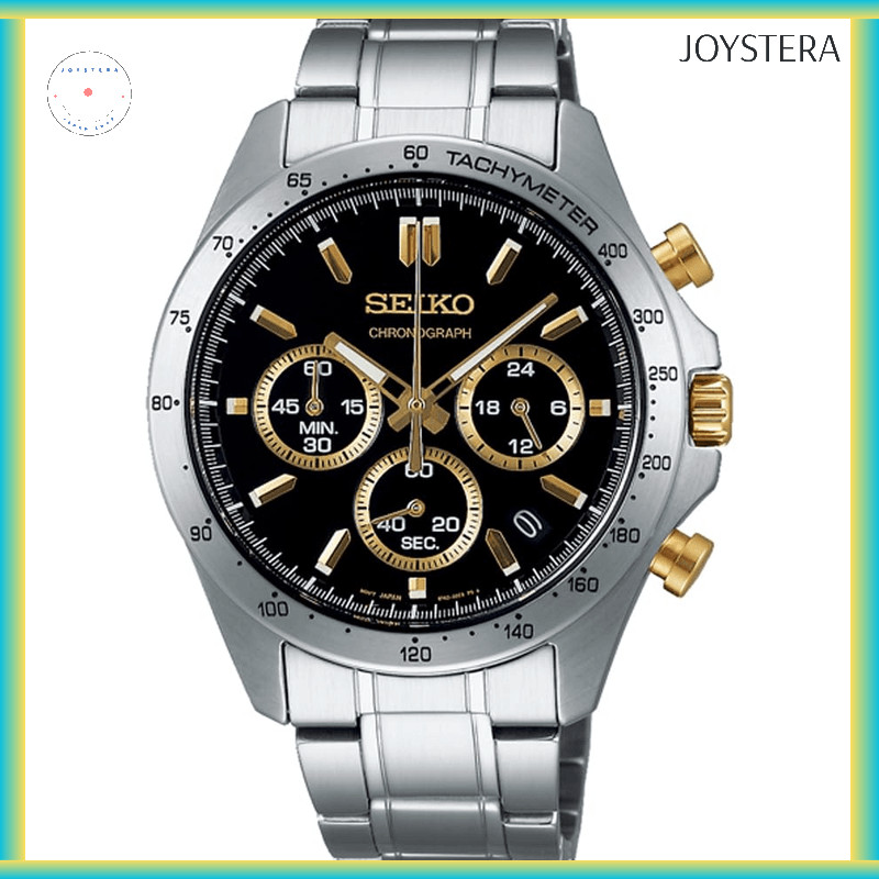 [Seiko] SEIKO 1/5 giây Chronograph Quartz Đồng hồ đeo tay nam SBTR015 Đen×Vàng [Hàng chính hãng]