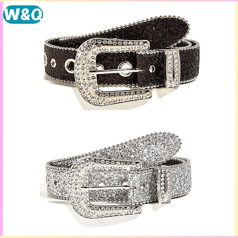 W & Q Sáng Bóng Kim Cương Giả Rộng Thắt Lưng Nữ Đầm Người Lớn Kim Cương Giả Thắt Lưng Đầm Pha Lê Mới