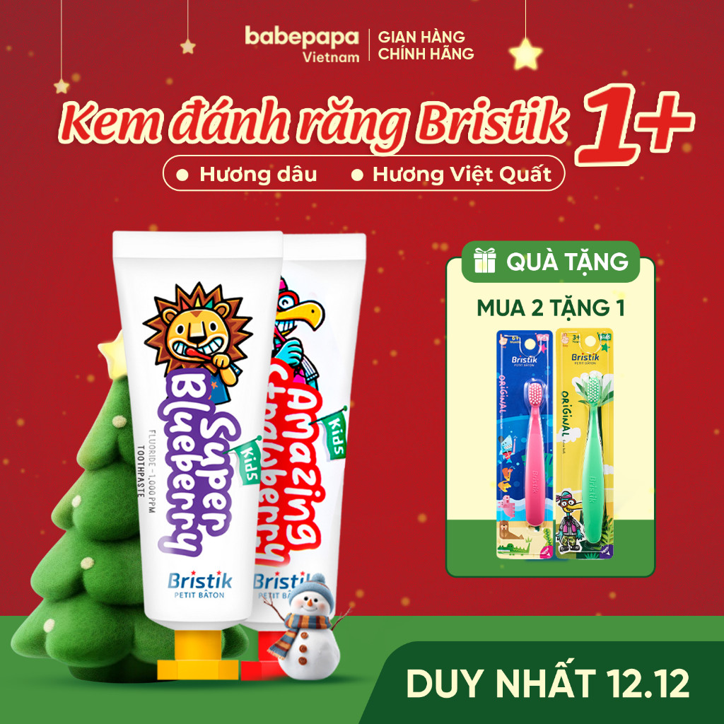 Kem Đánh Răng Cho Bé Bristik Hàn Quốc Kem Đánh Răng Cho Bé Trên 1 Tuổi, Kem Đánh Cho Trẻ Chống Sâu R