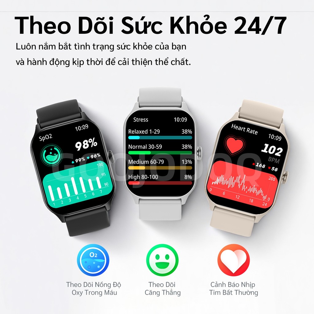 Đồng hồ thông minh GOOJODOQ 700mAh sở hữu màn hình HD 2.01 inch tính năng theo dõi sức khỏe cả ngày giao diện lập thể 3D | BigBuy360 - bigbuy360.vn