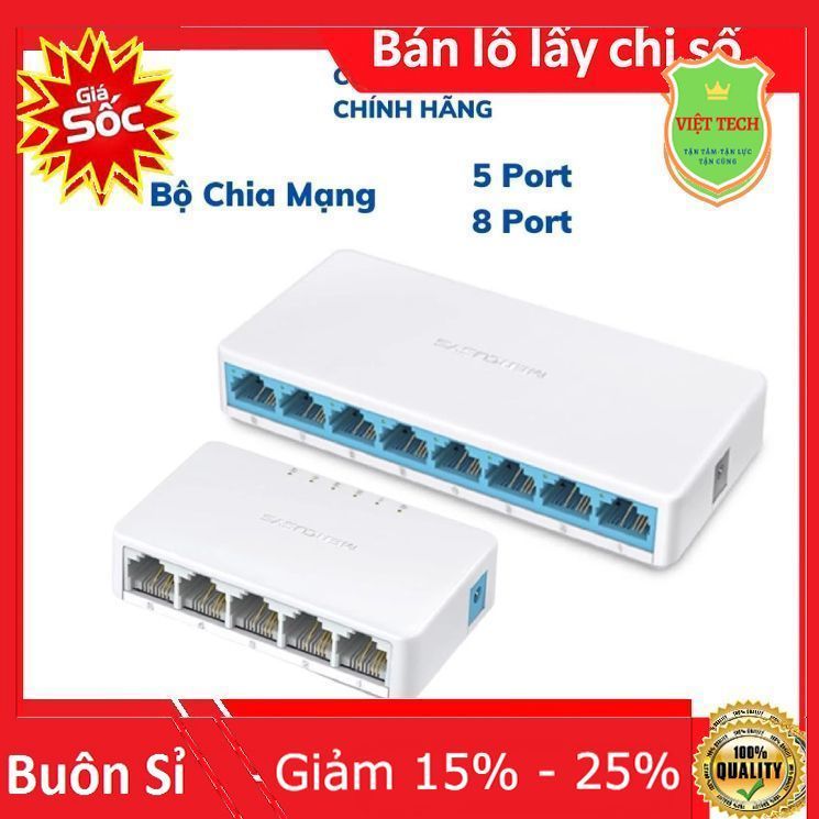 Bộ chia mạng Switch 5 cổng / 8 cổng tốc độ 1G (1000Mbps) hoặc 100Mbps