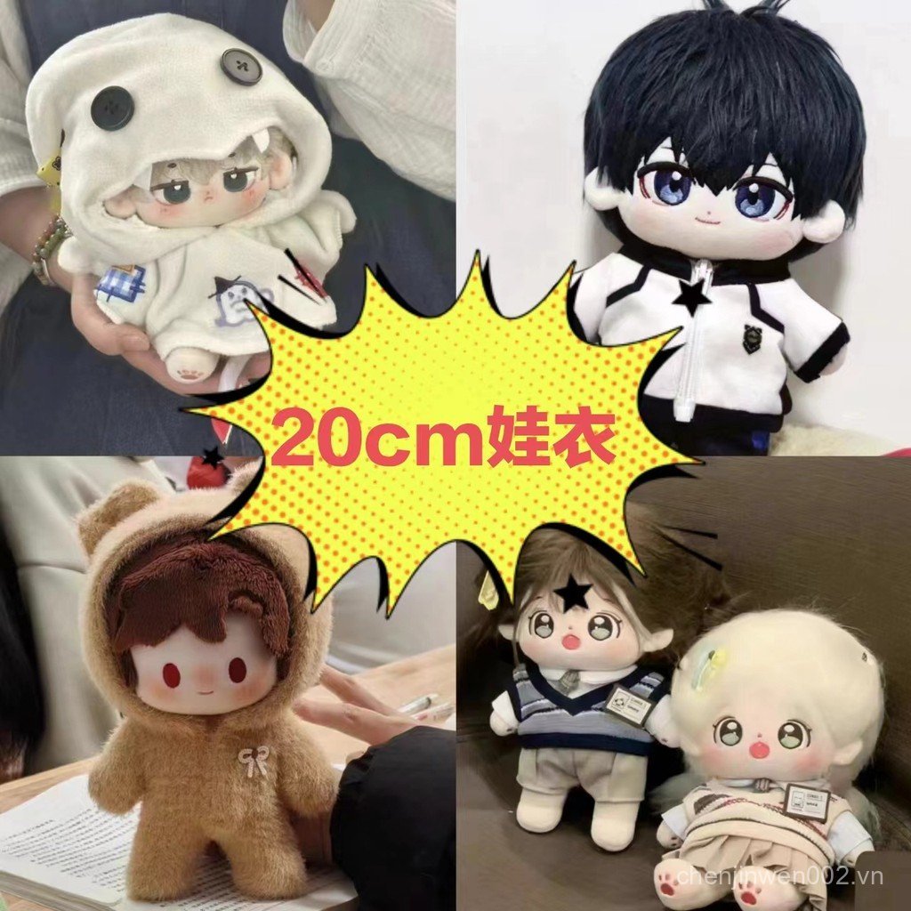 20cm Búp Bê Cotton Trang Phục Quần Áo Học Sinh Đồng Phục Áo Len Phù Hợp Với Áo Liền Quần Quần Áo Bé 