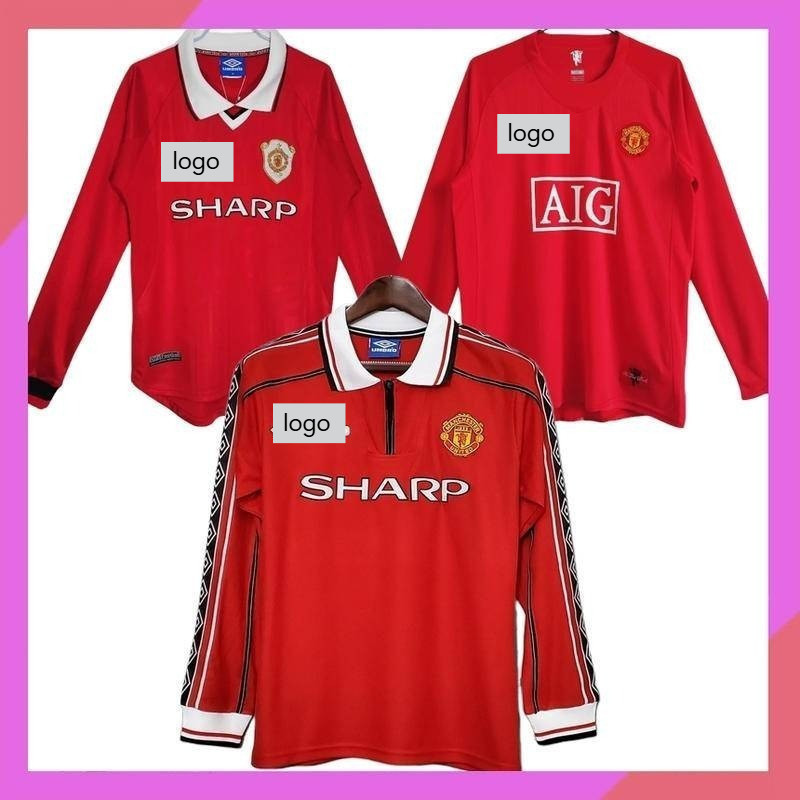 S-XXL 1998 1999 2000 MU Tay Dài Man Utd Áo Bóng Đá Retro BECKHAM#7