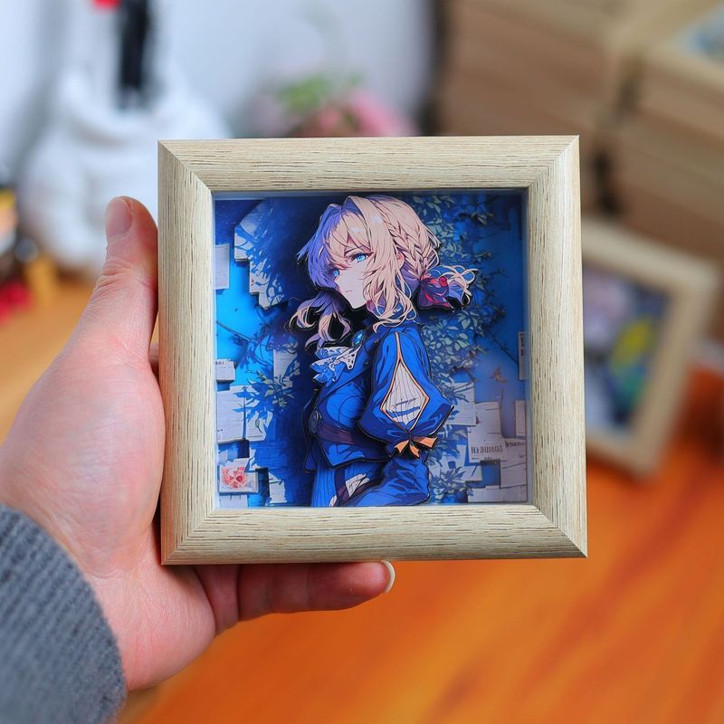 [Tranh ba chiều khắc giấy 3D] Evergarden Merchandise Verit Photo Frame Table Set Quà tặng sinh nhật 
