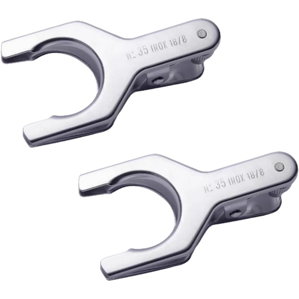 2 Chiếc Lab S35 Thép Không Gỉ Kẹp 35 / 20 35 / 18 Hình Cầu Khớp Thủy Tinh Kẹp S304 Grip
