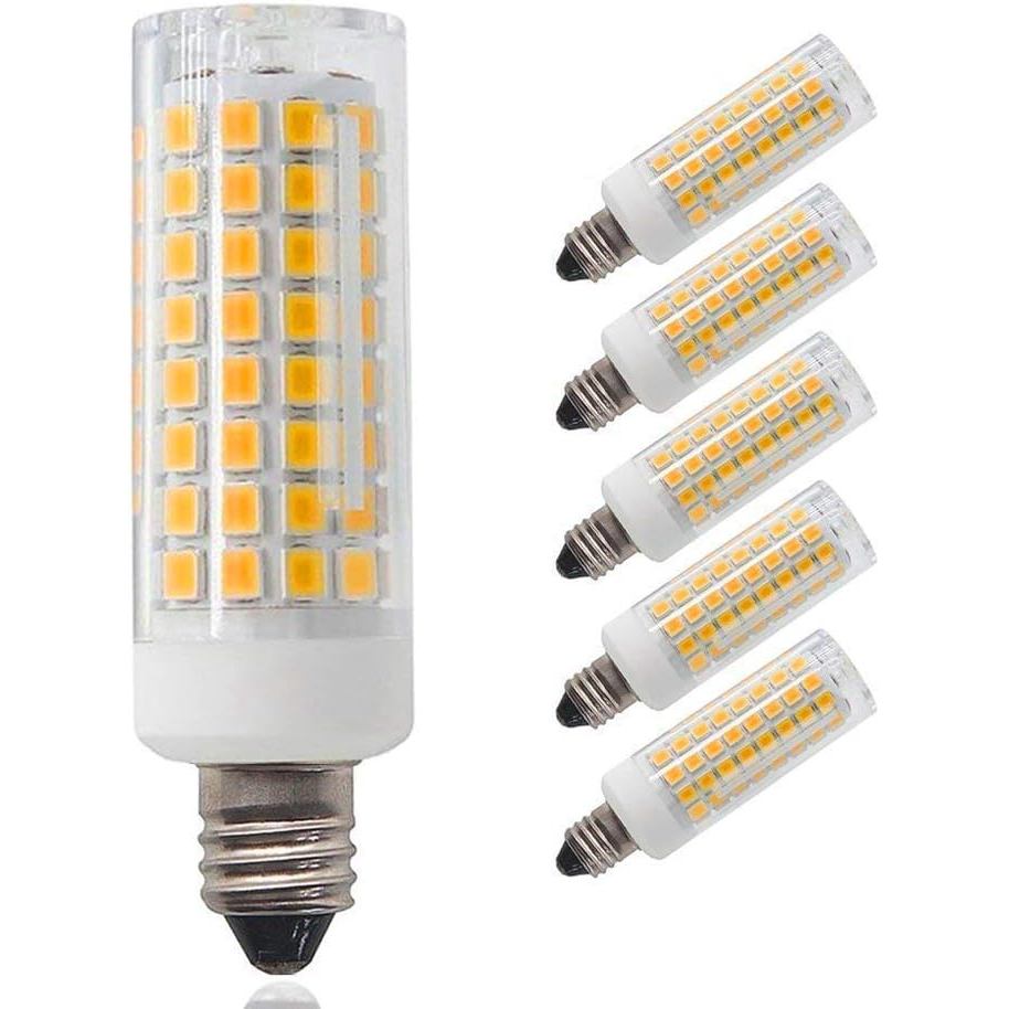 [5-Pack] Bóng đèn led E11 có thể điều chỉnh độ sáng, Đèn thay thế Halogen 75W-100W, Đế nến Mini T4 J