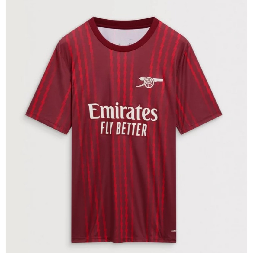 25-26 Arsenal Red Pre-Match Training Kit Fan Football Jersey S-2XL