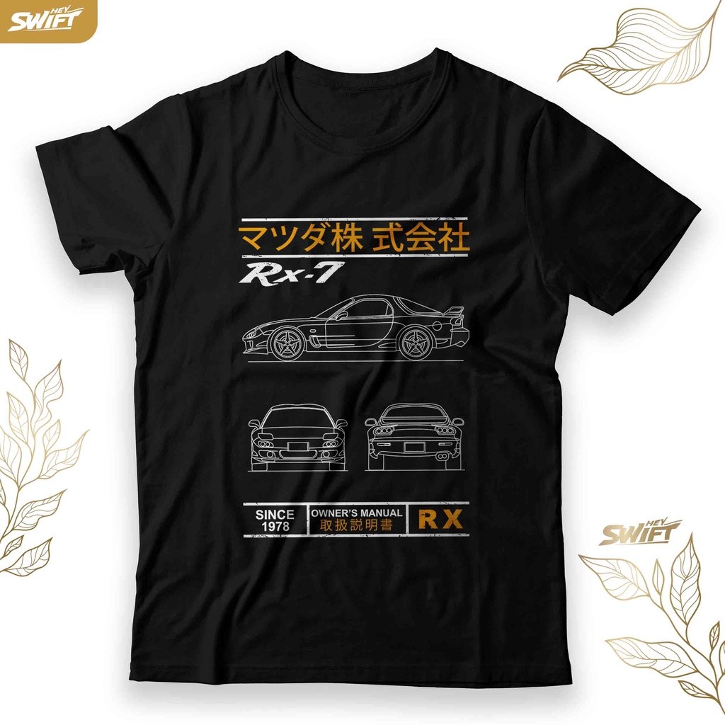 Blueprint của Mazda Rx7 Rx 7 Rx-7 Jdm Rotary Tshirt Microfiber Jersey