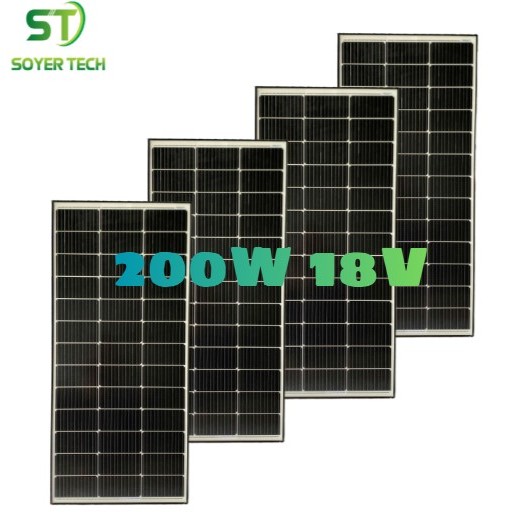 TẤM PIN NANG LƯỢNG MẶT TRỜI 18V -200W MONO SOLAR TECH 1480*668*30MM  CHUẨN LOẠI A- 18V 200W