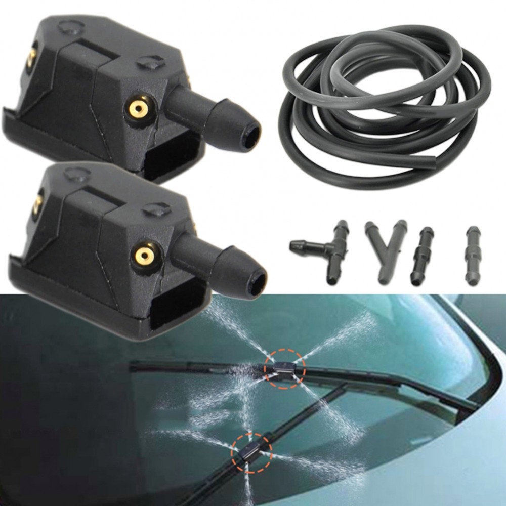 For Car Washer Nozzle Adjustable 4 Hole for Windshield Cleaner 8mm 9mm Wiper Fit