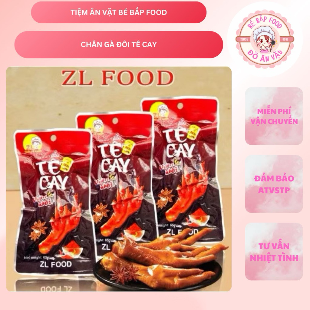 Sỉ bịch 30 gói 60 chân gà, chân đôi tê cay ZL food, chân gà đôi tẩm vị tê cay ăn vặt siêu ngon Chân 