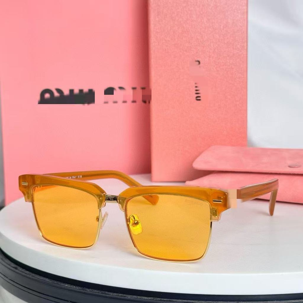 UHCD MIU*MM Round Frame Sunglasses for Women, Stylish Fashionable Acetate Sunglasses Trend SMU10ZS