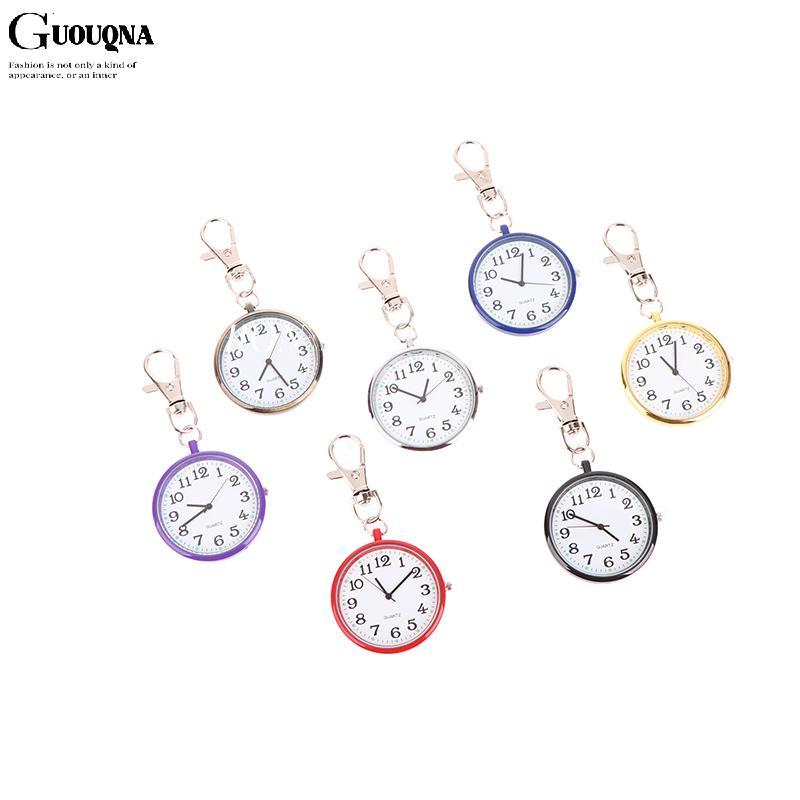 GUOUQNA Túi Đồng Hồ Y Tá Bỏ Túi Đồng Hồ Móc Khóa Fob Đồng Hồ Với Pin Bác Sĩ Y Tế Vintage Đồng Hồ Quà Tặng BASL