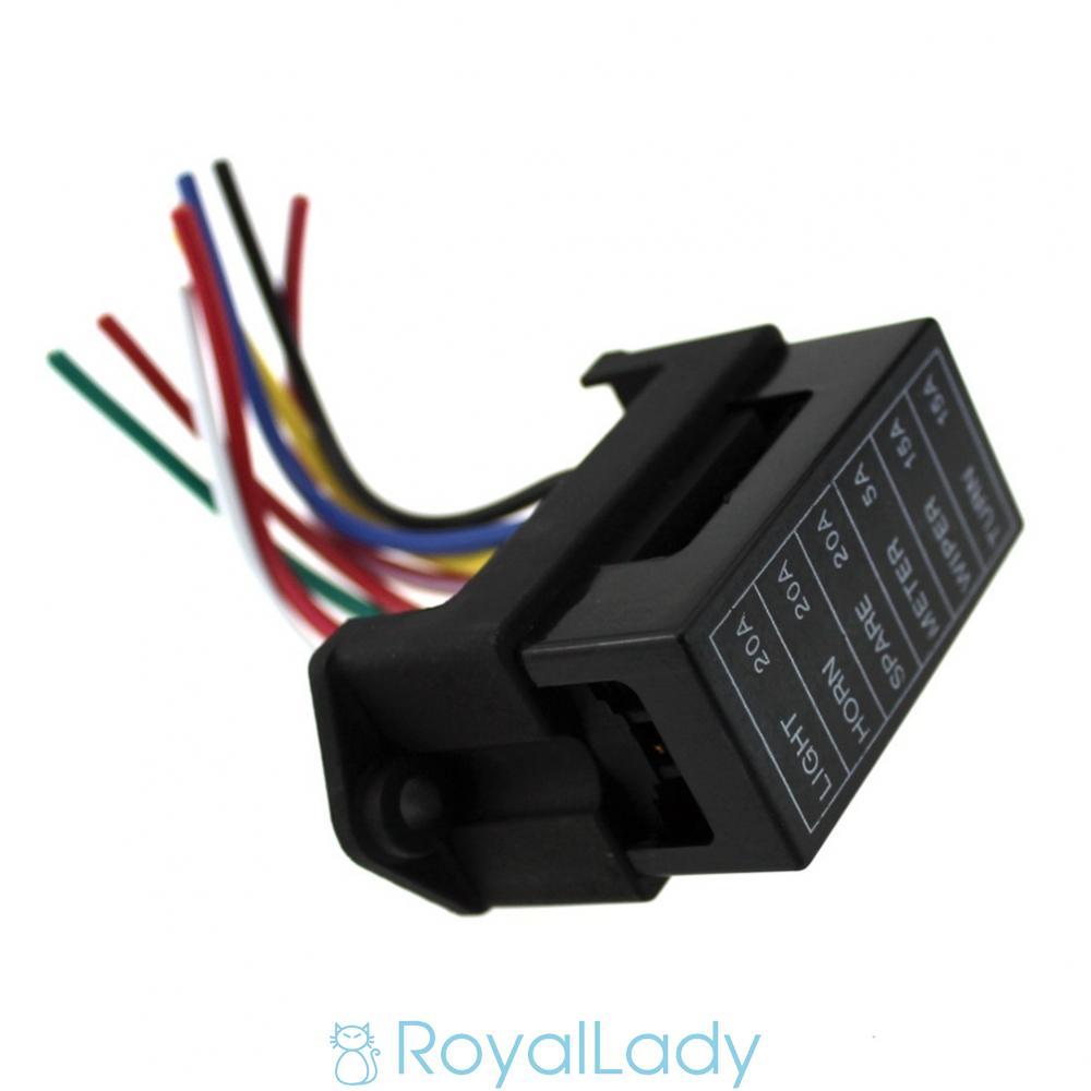 #ROYALLADY#32V 6 Way Blade Fuse Holder for Cars Trailers Boats with 8 Wires for ATC ATO
