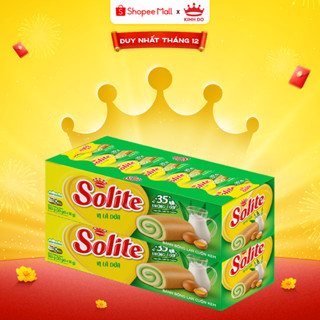   BAO BÌ GIAO NGẪU NHIÊN  Hộp Bánh Bông Lan Cuộn Kem Solite Vị Lá Dứa  Bơ Sữa  Dâu Combo 2 Hộp X 324G 