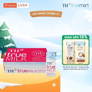   LIVE STREAM  Thùng 48 hộp sữa tươi tiệt trùng TH true MILK hương dâu tự nhiên 180 ml  180 ml x 48  