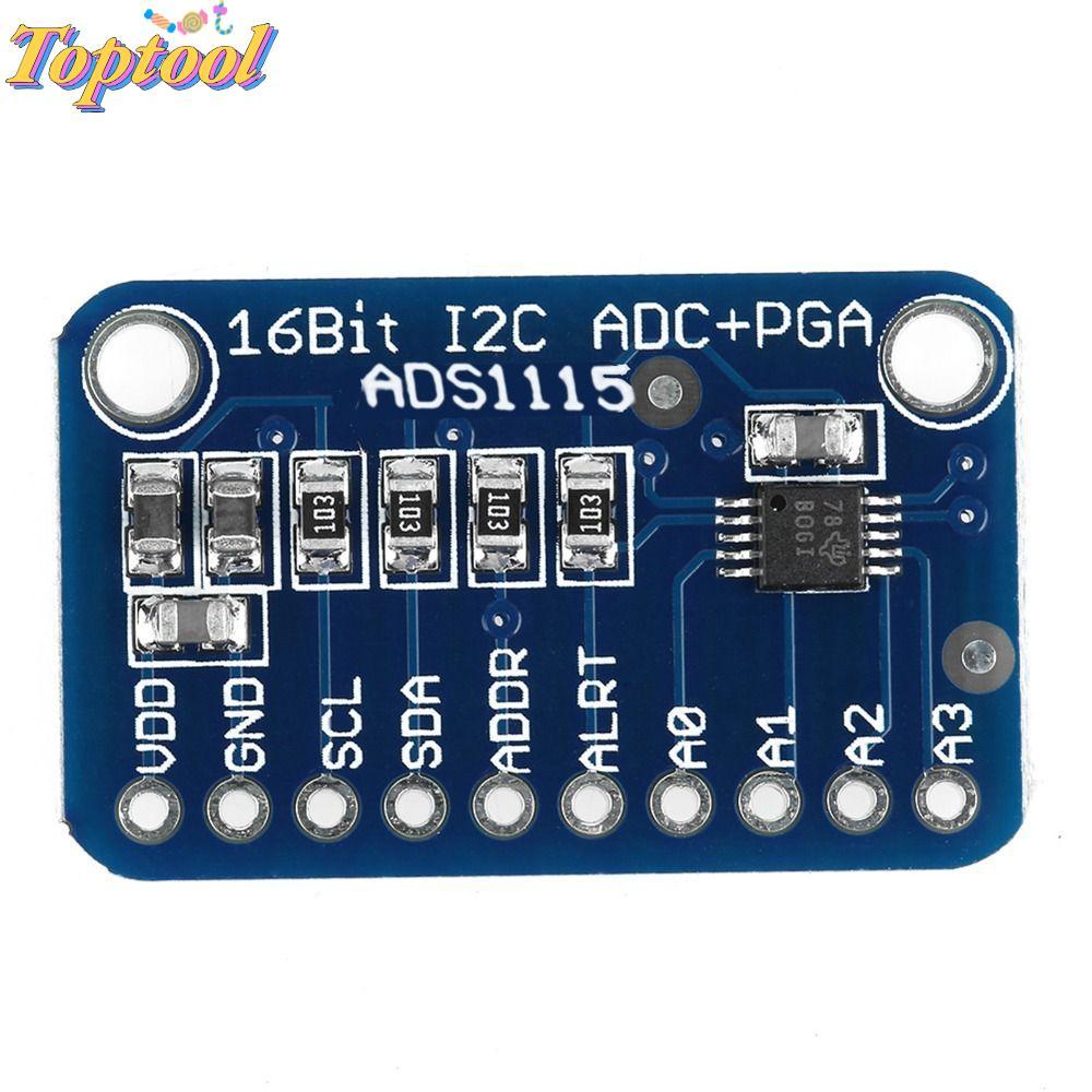 Bảng phát triển TOPTOOL ADS1115, 4 kênh đầu vào ADS1115 Mô-đun tương tự sang kỹ thuật số, Giao diện 