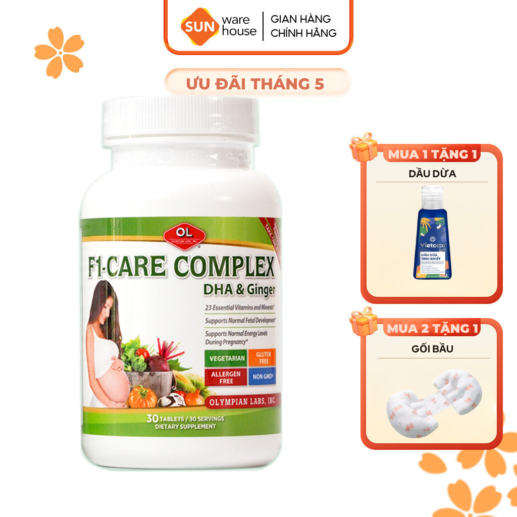 Viên Uống Cho Bà Bầu Olympian labs F1- Care Complex Bổ Sung Vitamin Tổng Hợp 30 Viên
