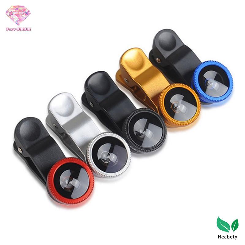 Heabety 3In1 Ống Kính Điện Thoại Camera Chung Cho Điện Thoại Thông Minh Góc Rộng Ống Kính Mắt Cá Và 