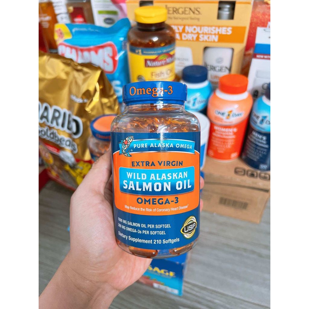 [ Date 9/ 2027 ] Dầu cá hồi Pure Alaskan Omega 100% Nature Wild Alaskan Salmon Oil Omega 3 1000mg hộ