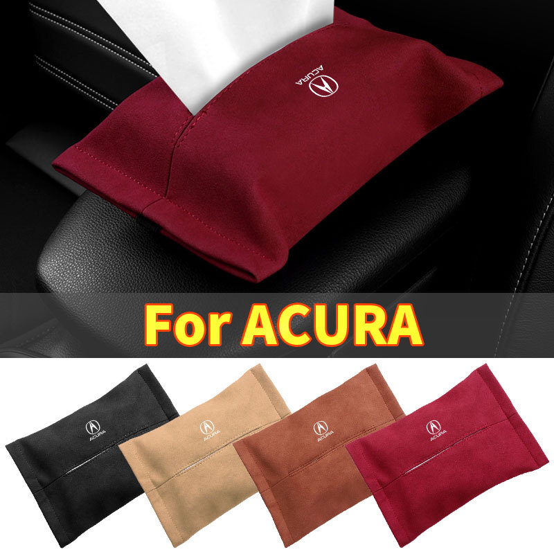 Vỏ hộp đựng khăn giấy da lộn ô tô Dễ dàng mang theo phụ kiện lưng ghế cho Acura MDX / ❈ MDX RDX TLX 