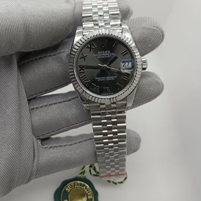 JDCX 2026AAARRo le xsa _ Rel Car gio 36mm Thụy Sĩ 2236 Chuyển động Mặt số La Mã Dây đeo màu xám đậm 