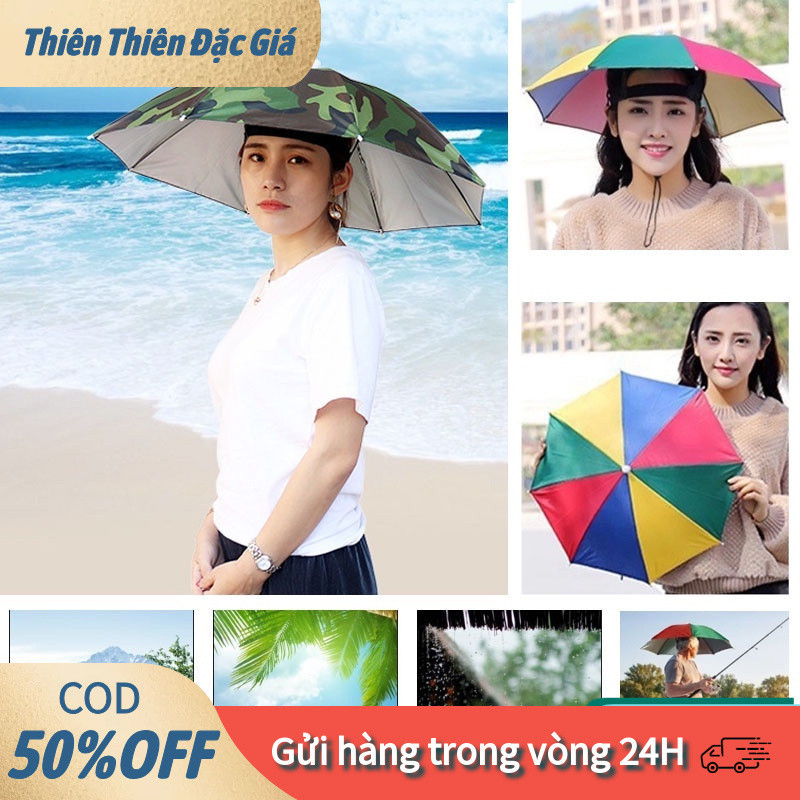 【24H】Mũ dù đội đầu hai tầng chống nắng mưa phù hợp cho nhiều hoạt động thể thao và giải trí ngoài trời dành cho nam nữ