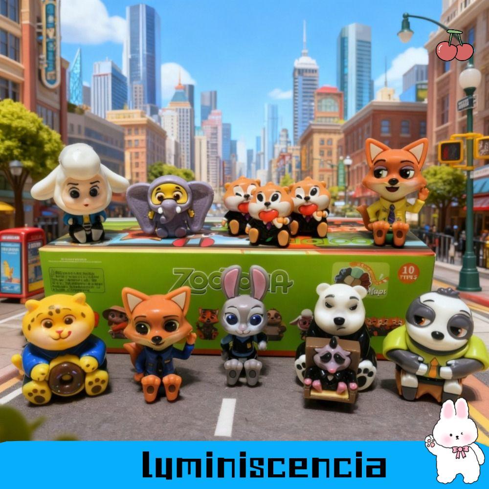 LUMINISCENCIA Disney Zootopia Box, Judy và Nick Mini Anime Figurine, Thời Trang Obediently Ngồi Seri